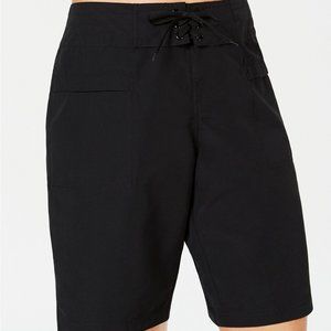 Island Escape's sporty board shorts black swim